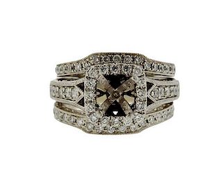 Neil Lane 14K Gold Platinum Diamond Bridal Ring Mounting