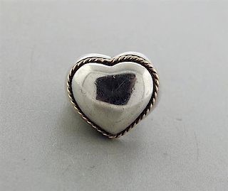 Tiffany &amp; Co Sterling Silver 18K Gold Heart Dome Ring