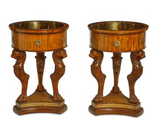 A pair of Continental-style plant stands