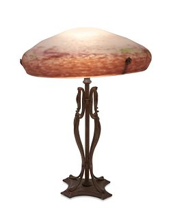 A Muller FrEres art glass table lamp