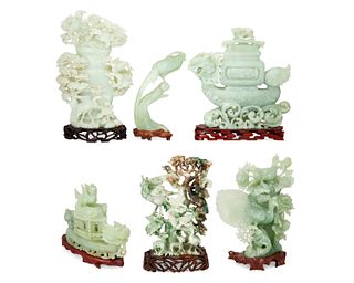 A group of Chinese hardstone carvings