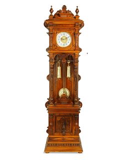 A German Renaissance Revival tall case musical clock