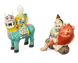 Two Chinese Qianlong enameled and gilt porcelain Immortal figures, Qianlong Emperor (1735-1796), Qing Dynasty (1636-1912)