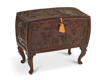 A Chinese carved wood chest