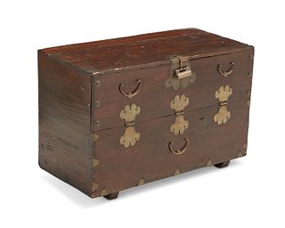 A Korean "Bandaji" zelkova wood chest