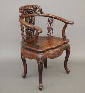 Chinese rosewood horseshoe chair