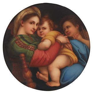 An Italian porcelain portrait plaque