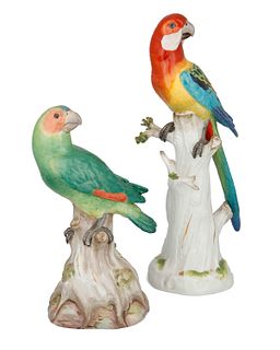 A pair of Meissen porcelain bird figures