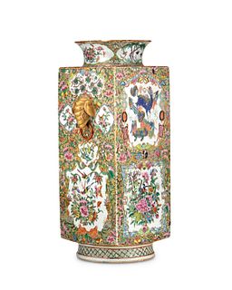 A Chinese Rose Medallion porcelain vase