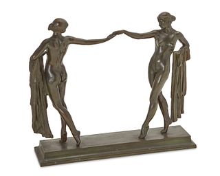 Mario Korbel (1881-1954), "Andante," Patinated bronze, 27" H x 36" W x 6" D