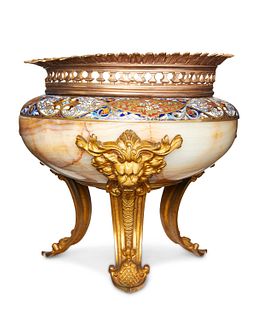 A French champlevE, onyx, and gilt-bronze jardiniEre