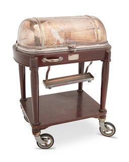 A Christofle silver-plate meat carving trolley