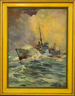 American painting, "Destroyer Campbell"