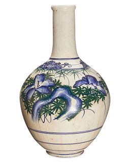 A Korean Joseon Dynasty blue and white porcelain vase