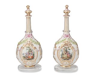 A pair of KPM porcelain vases