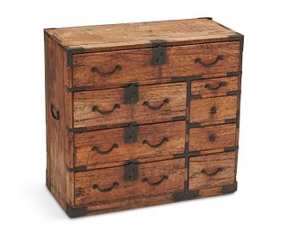 A small Japanese tansu chest