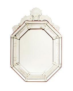 An Italian Venetian glass wall mirror