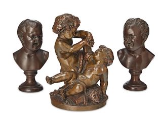 A group of bronze figural statuettes