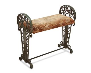 A Seville Studio wrought iron sewing bench