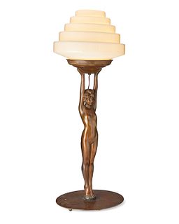 An American Art Deco figural table lamp