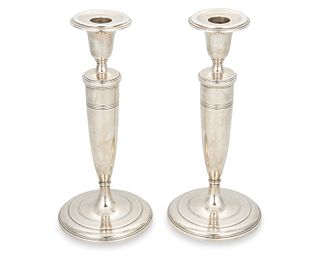 A pair of Tiffany & Co. sterling silver candlesticks