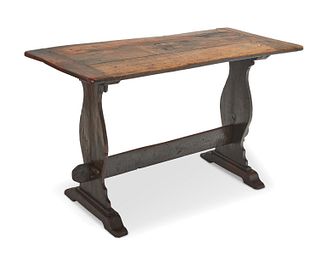A French walnut trestle table