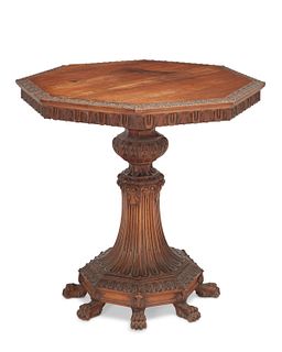 A French carved walnut occasional table