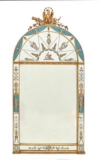 An American reverse-painted wall mirror