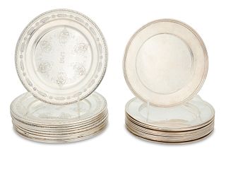 A group of sterling silver plates