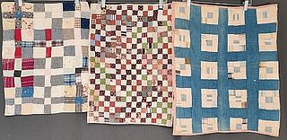 3 Vintage Doll Quilts c1900-1920