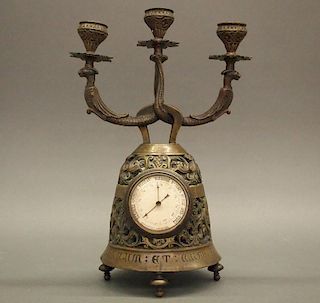 French bronze candelabrum/barometer