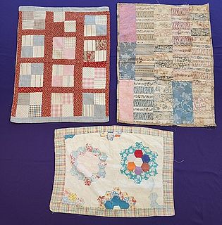 3 Vintage Doll Quilts - 20th Century