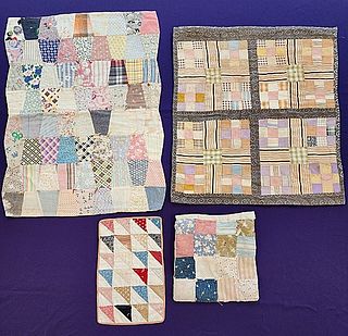 4 Vintage Doll Quilts - 20th Century