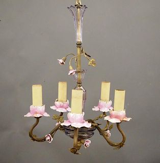 Italian porcelain floral chandelier