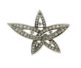 Platinum 2.00ctw Diamond Star Motif Brooch Pendant