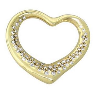 Tiffany &amp; Co Elsa Peretti Open Heart 18k Gold Diamond Pendant