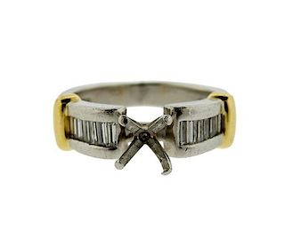 Platinum 18K Gold Diamond Engagement Ring Mounting