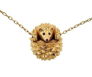 Boucheron 18K Gold Hans the Hedgehog Slide Pendant Necklace