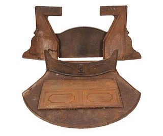 CAST IRON FRANKLIN STYLE STOVE