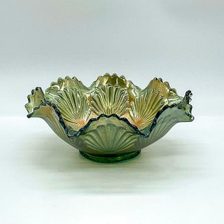 Vintage Carnival Glass Dish, Seashell Pattern