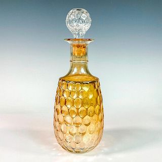 Vintage Marigold Glass Decanter with Stopper