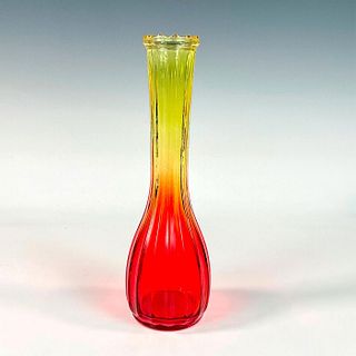 Vintage Jeanette Amberina Glass Bud Vase