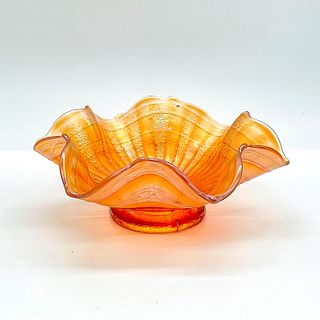 Vintage Fenton Marigold Carnival Glass Dish, Stippled Rays