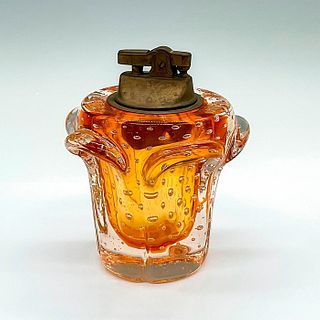 Vintage Glass Amber Table Lighter