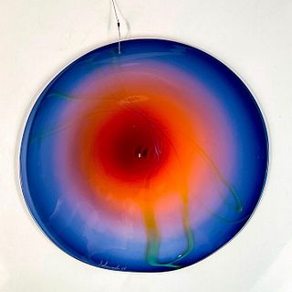 Artist Signed Contemporary Art Glass Wall Ornament