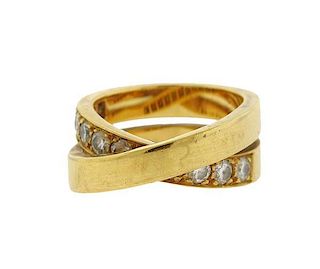 Cartier 18K Gold Diamond Nouvelle Vague Crossover Ring