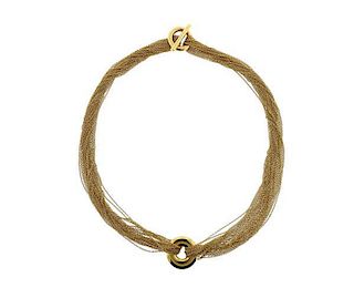 Tiffany &amp; Co 18K Gold Mesh Circle Necklace