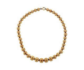 Antique 14K Gold Bead Necklace