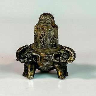 Japanese Pewter Elephant Censer with Cover