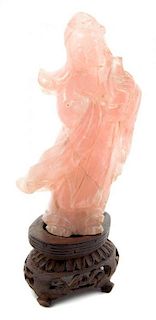 A Chinese Carved Quartz Figure, Height 6 inches.
